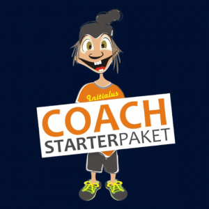 INITIAL Talent-Analyse Coach Starterpaket – Maskottchen Initiauls hält Schild mit Aufschrift Coach Starterpaket