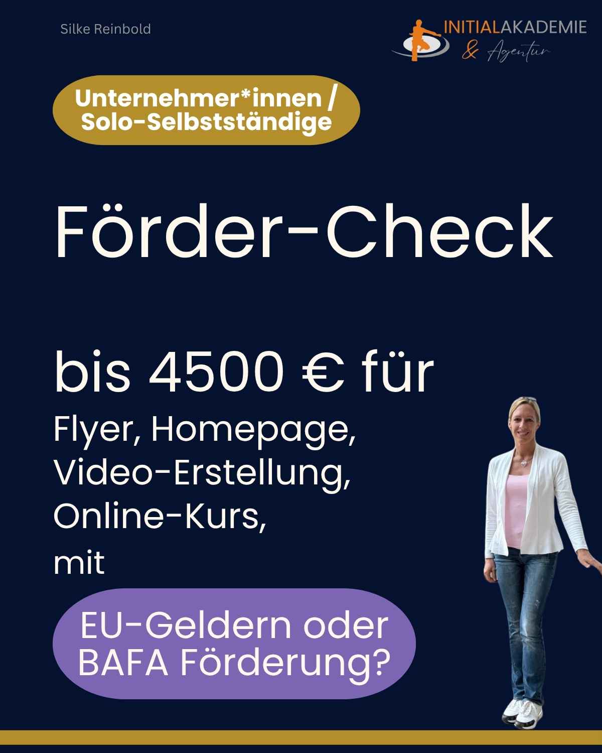 Foerder-Check: bis 4500 Euro fuer Flyer, Homepage, Video-Erstellung, Online-Kurs - mit EU-Geldern oder BAFA-Foerderung?
